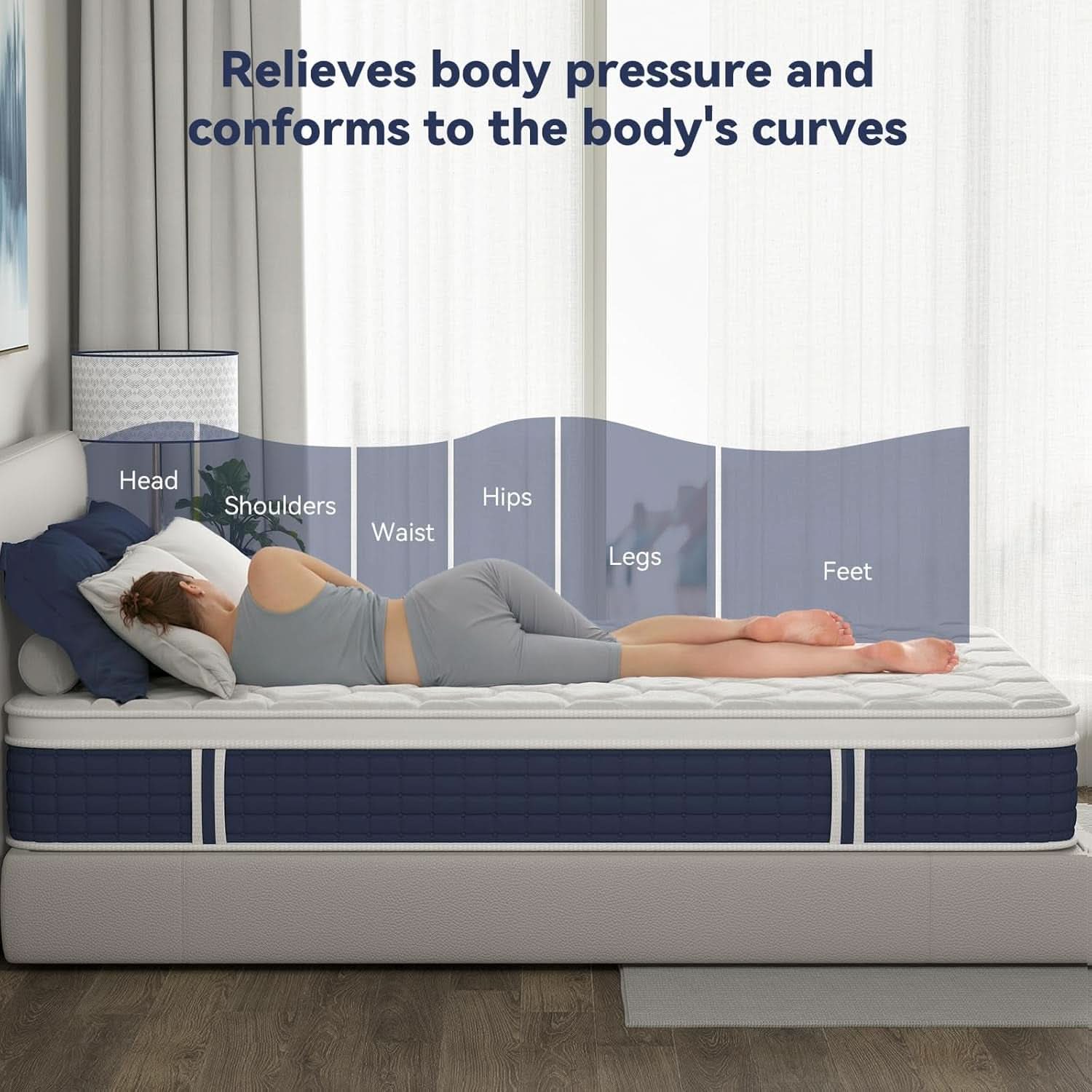 Queen Hybrid Mattress Gel Memory Foam Certipur US Certified