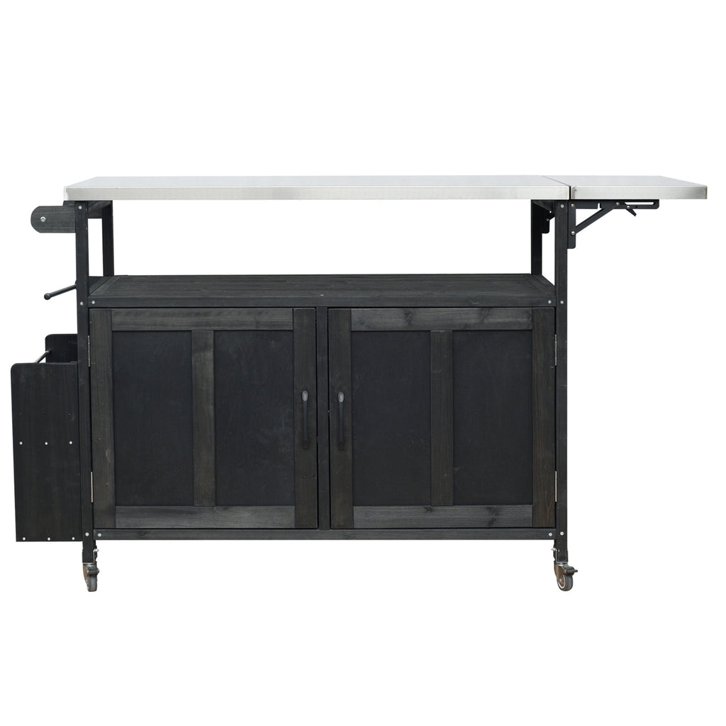 Foldable Outdoor Kitchen Island Patio Mobile Kitchen Cart