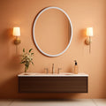 20x28 Inch Oval Frameless Bathroom Mirror Beveled Edge
