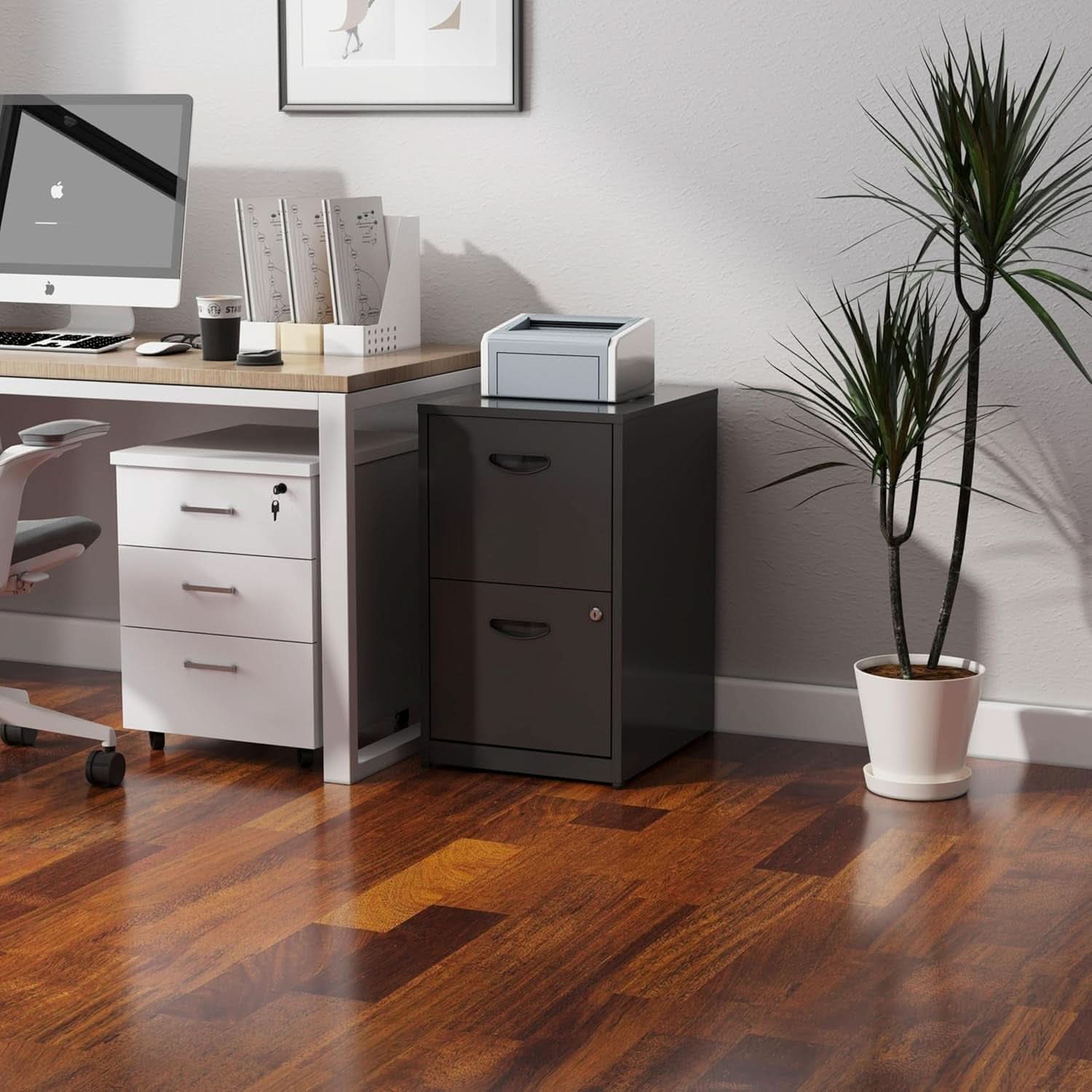 2 Drawer Filing Cabinet With Lock For Home Office Durable Vertical File Cabinet Storage