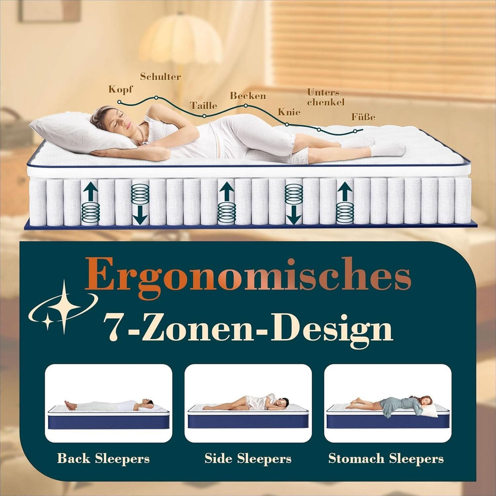 Queen Hybrid Mattress Featuring Pocket Springs GelMemoryFoam