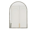 Arched Silver Wall Mirror with Tempered Glass Metal Frame