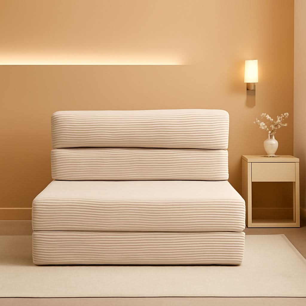 Corduroy Convertible Folding Sofa Bed With Mattress