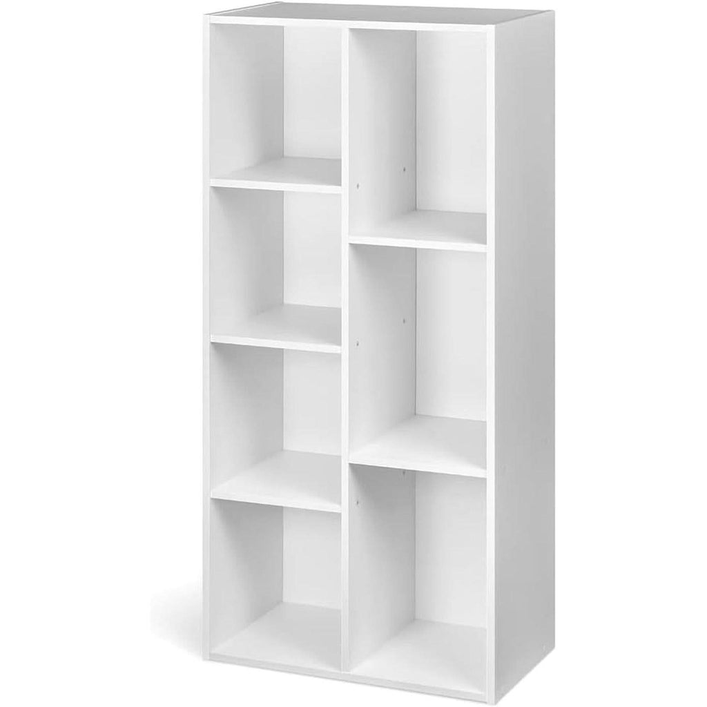 White 7 Cube Organizer Bookcase Storage Shelves Unit