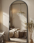 71 Inch Full Length Arched Floor Mirror Black Freestanding