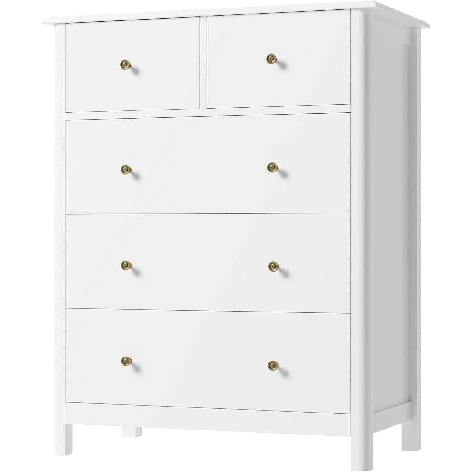 White Five Drawer Dresser For Bedroom Organization