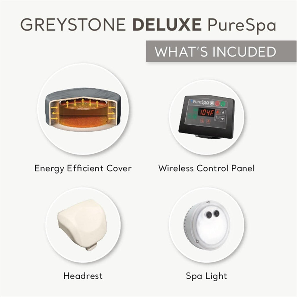 Purespa Plus Greystone 4-Person Inflatable Hot Tub with Jets