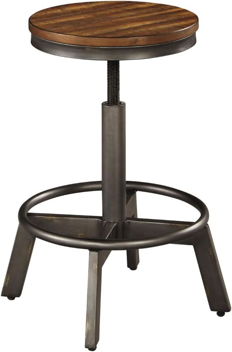 Torjin 24 Inch Adjustable Height Brown Barstools Set