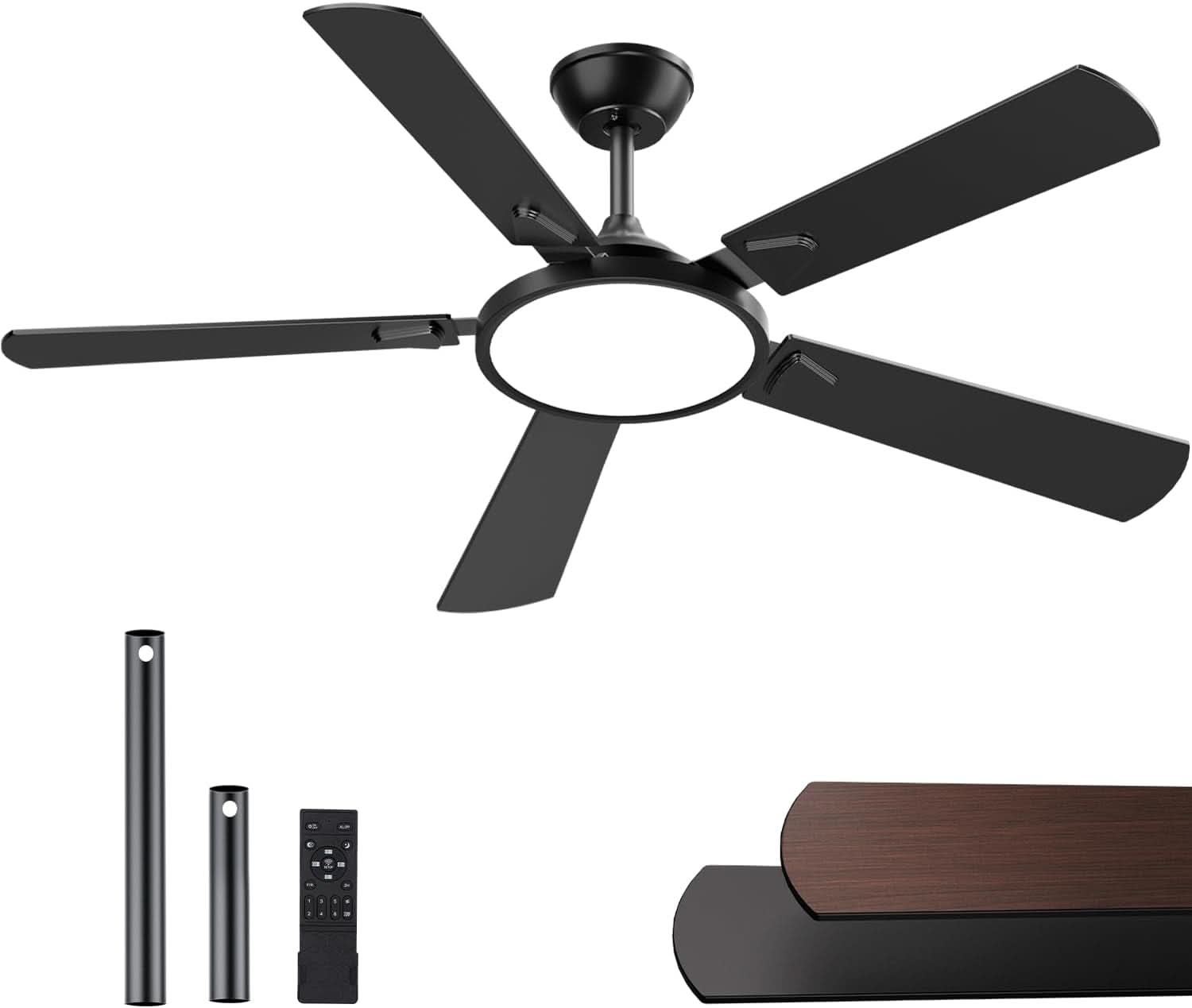 52 Inch Smart Ceiling Fan With Light App Control Remote