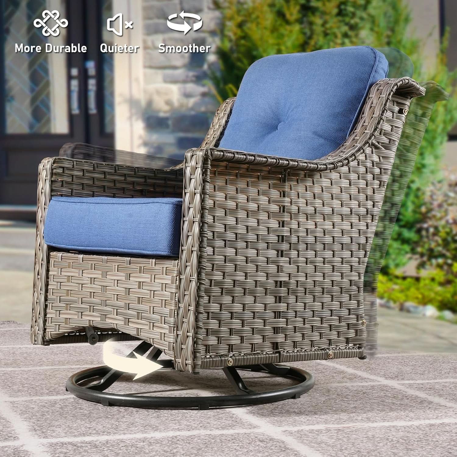 All Weather 5 Piece Outdoor Sofa Set with Swivel Rockers