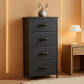 Fabric Dresser With 4 Drawers And Wooden Top Storage Unit