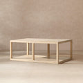 Ellis 48" Reclaimed Wood Open Frame Coffee Table with Lower Shelf