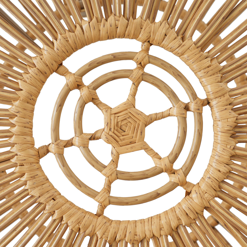 Coffee Table - Bohemian Faux Rattan Weave Accent Table