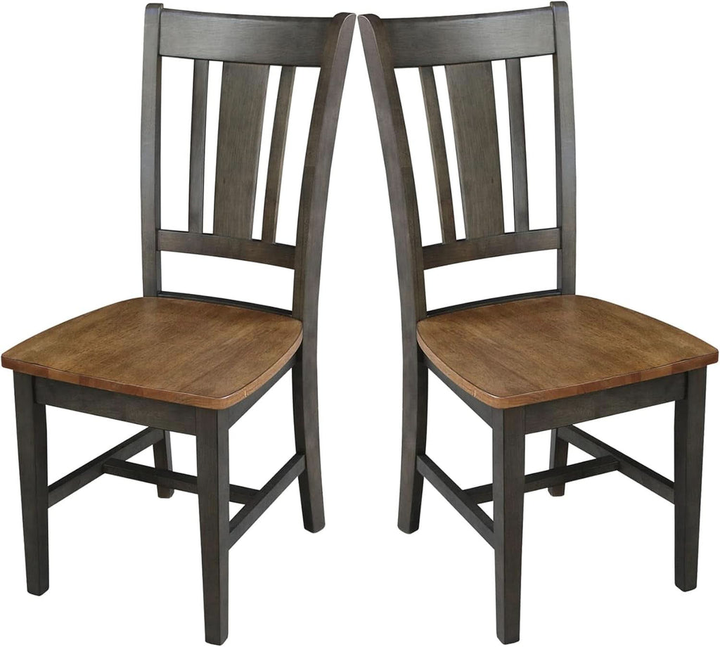International Concepts Splatback Dining Chair Hickory Washed Coal