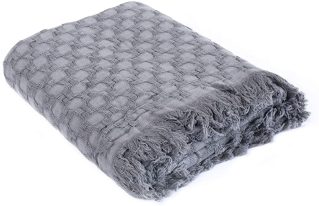 Kasentex 100% Cotton Soft Knitted Throw Blanket, Room Decor, Graduation Gifts, Fathers Day Gift, Mom Gift