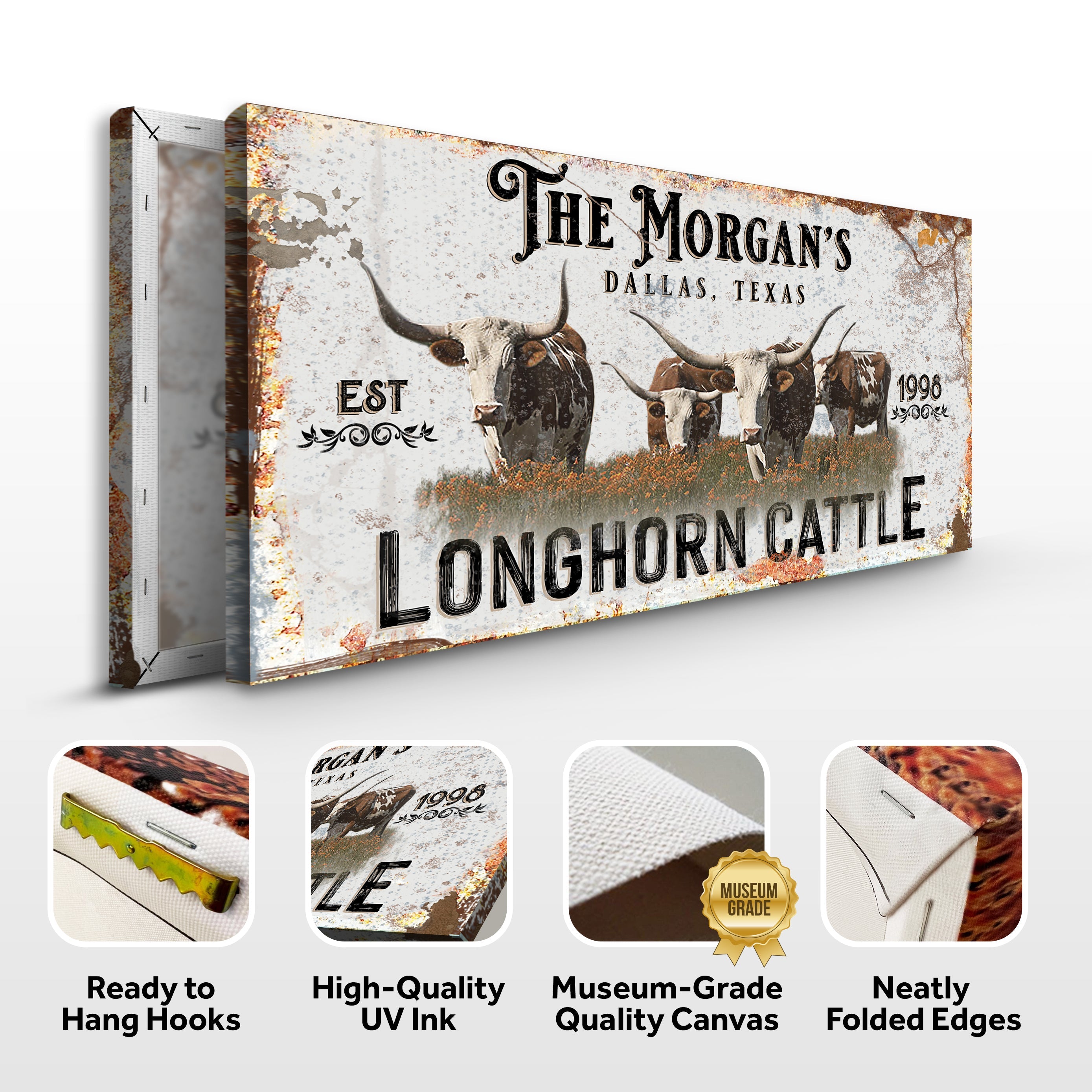 Personalized Long Horn Cattle Sign II