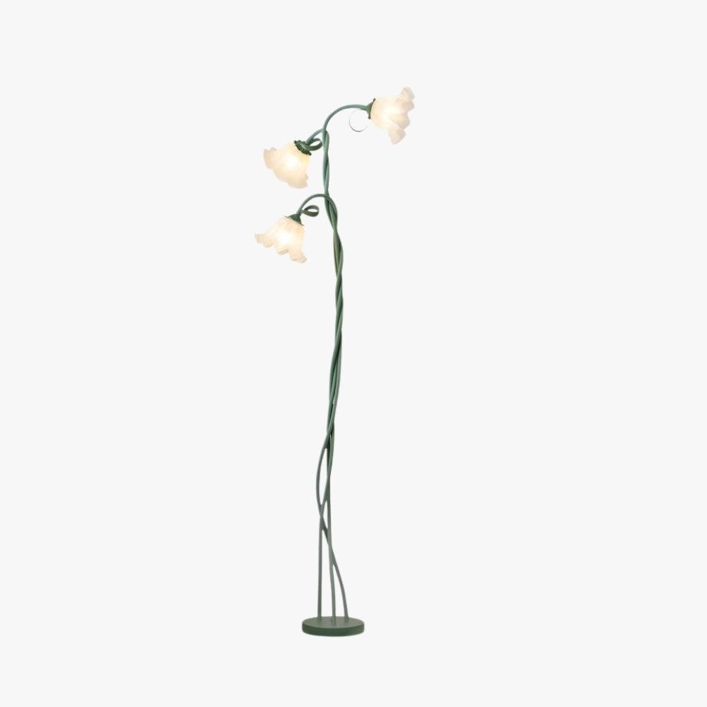 Green Flowers Floor Lamp
