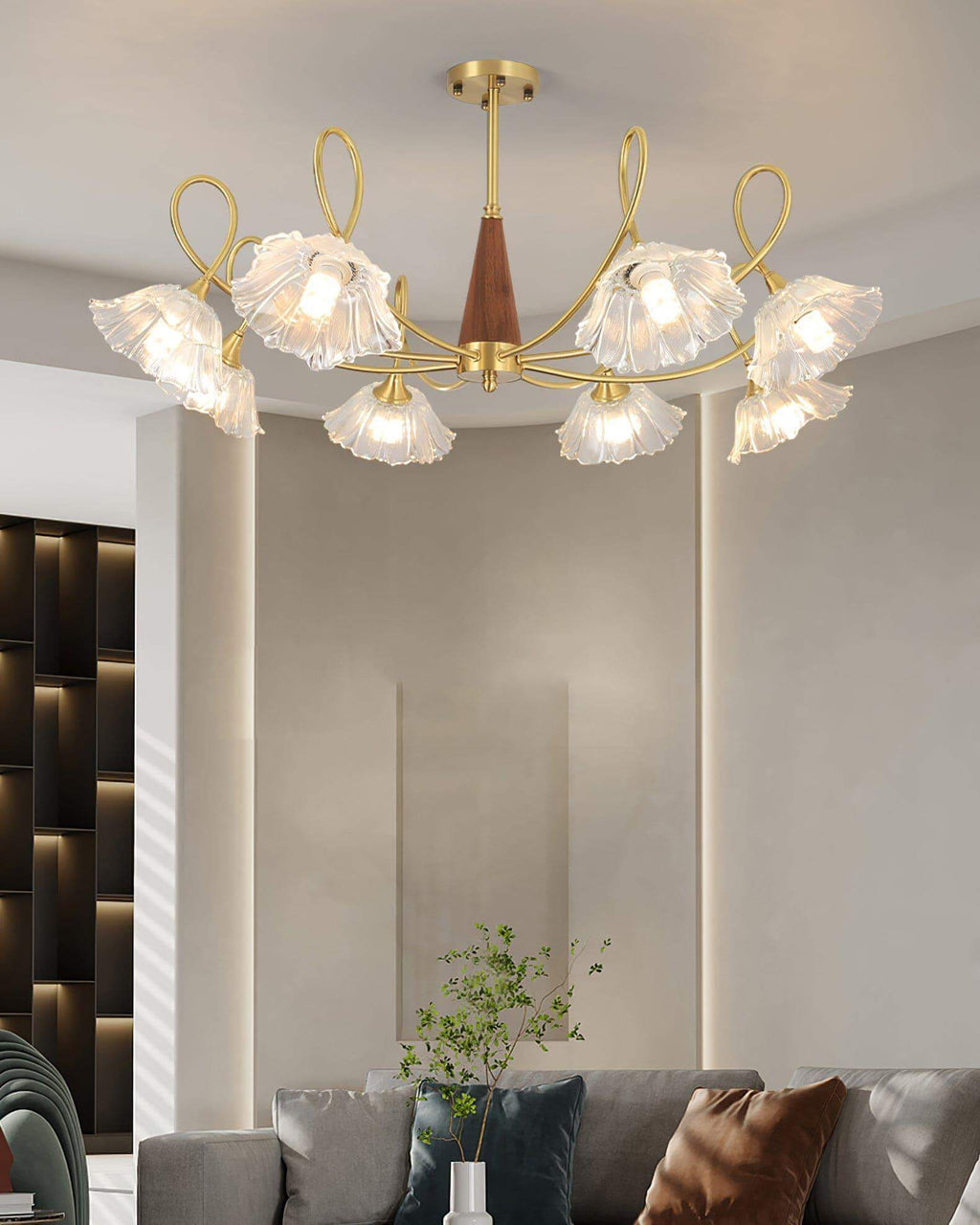 Century Lotus Leaf Chandelier
