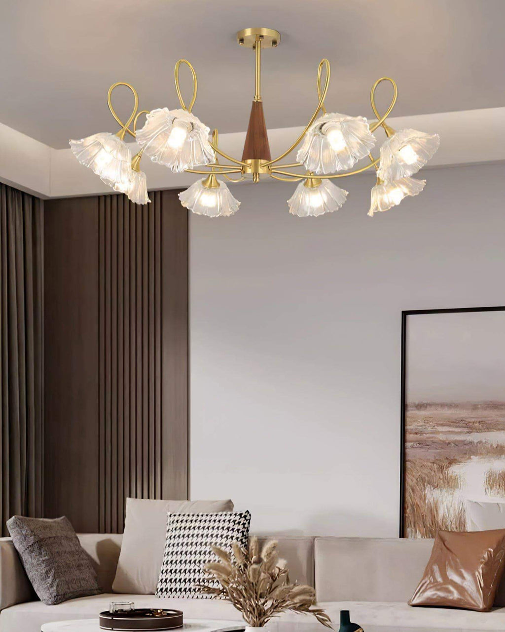 Century Lotus Leaf Chandelier