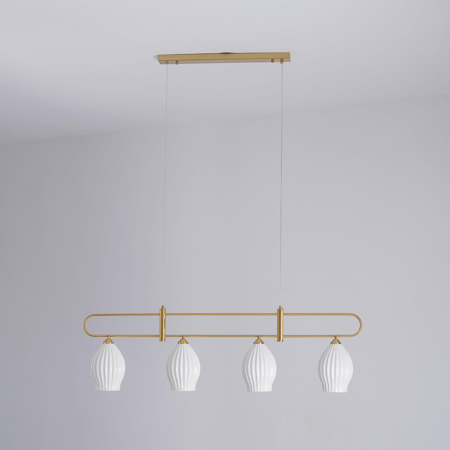 Ceramic Ribbed Linear Pendant Light
