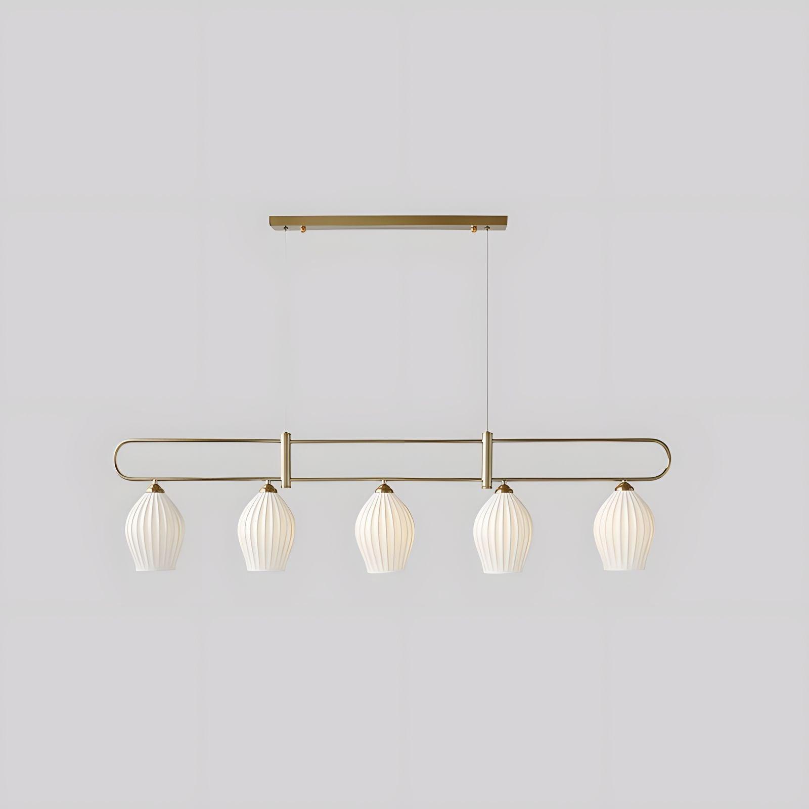 Ceramic Ribbed Linear Pendant Light