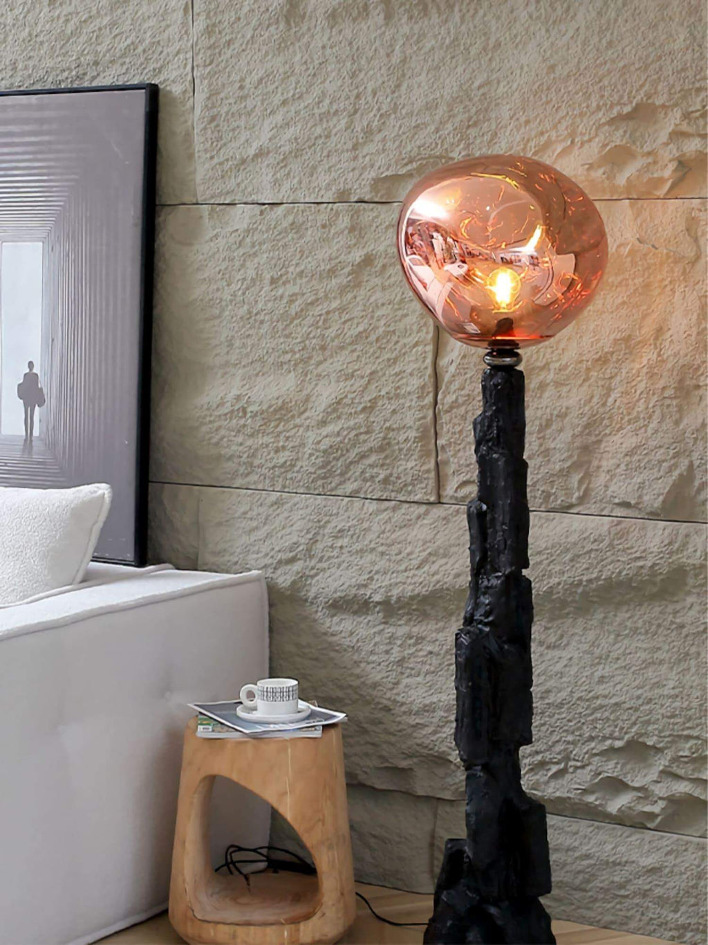 Charcoal Lava Floor Lamp