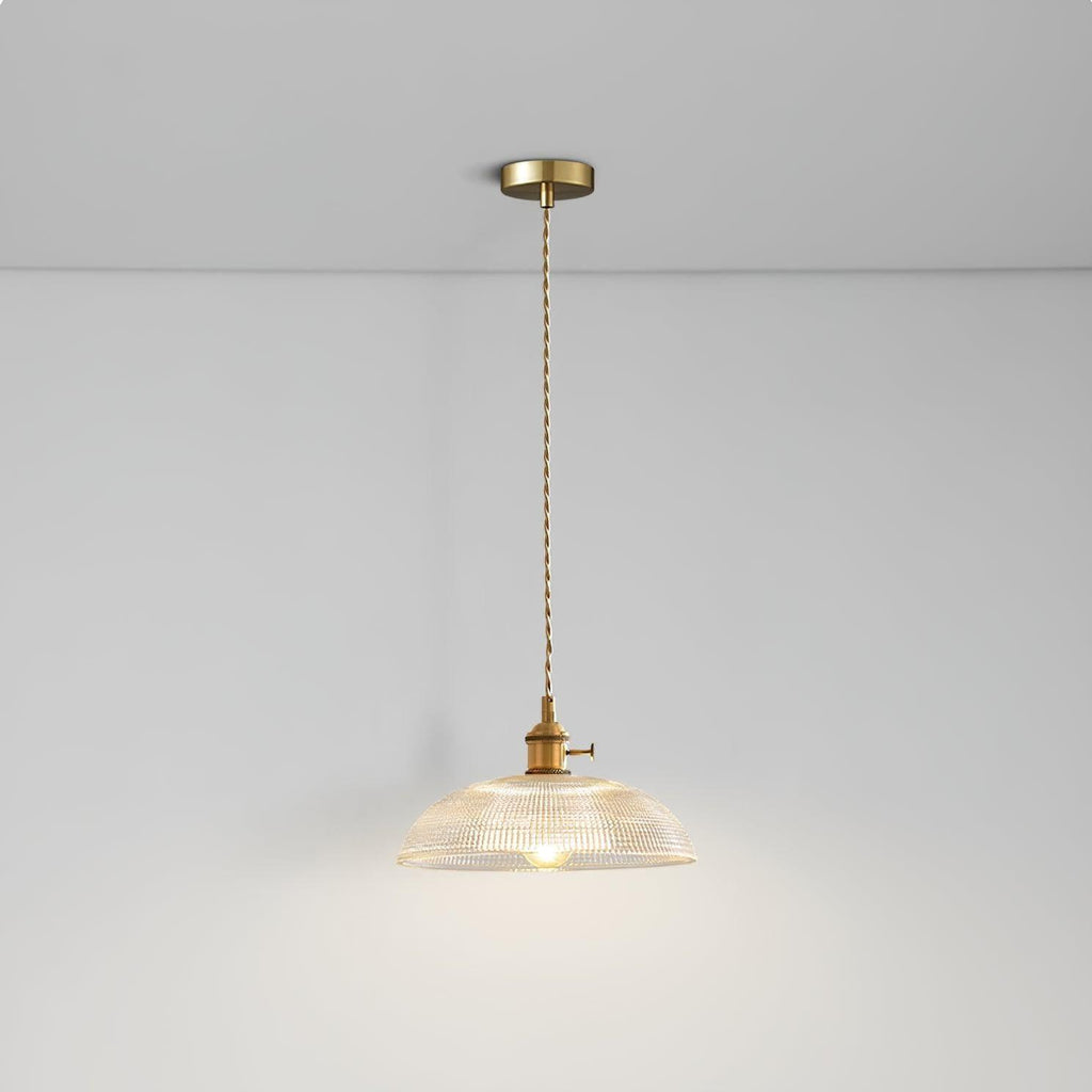 Ribbed Spiral Pendant Light