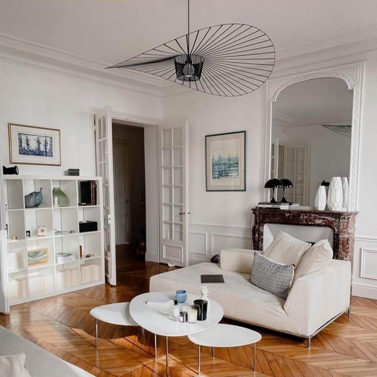 French Vertigo Fiberglass Chandelier 39.4"