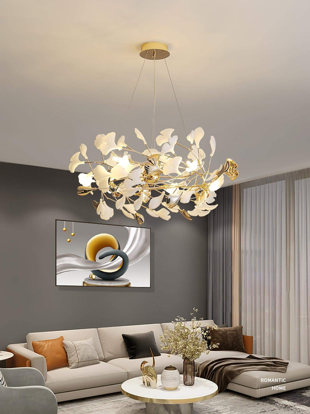 Gingko Chandelier Style F