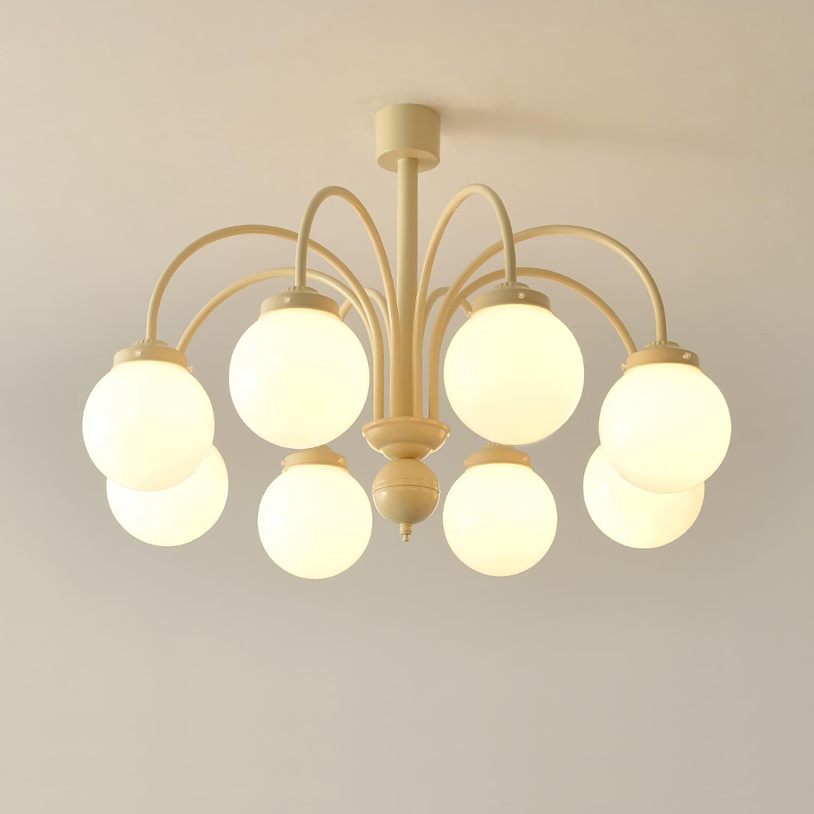 Glass Sphere Cream Chandelier