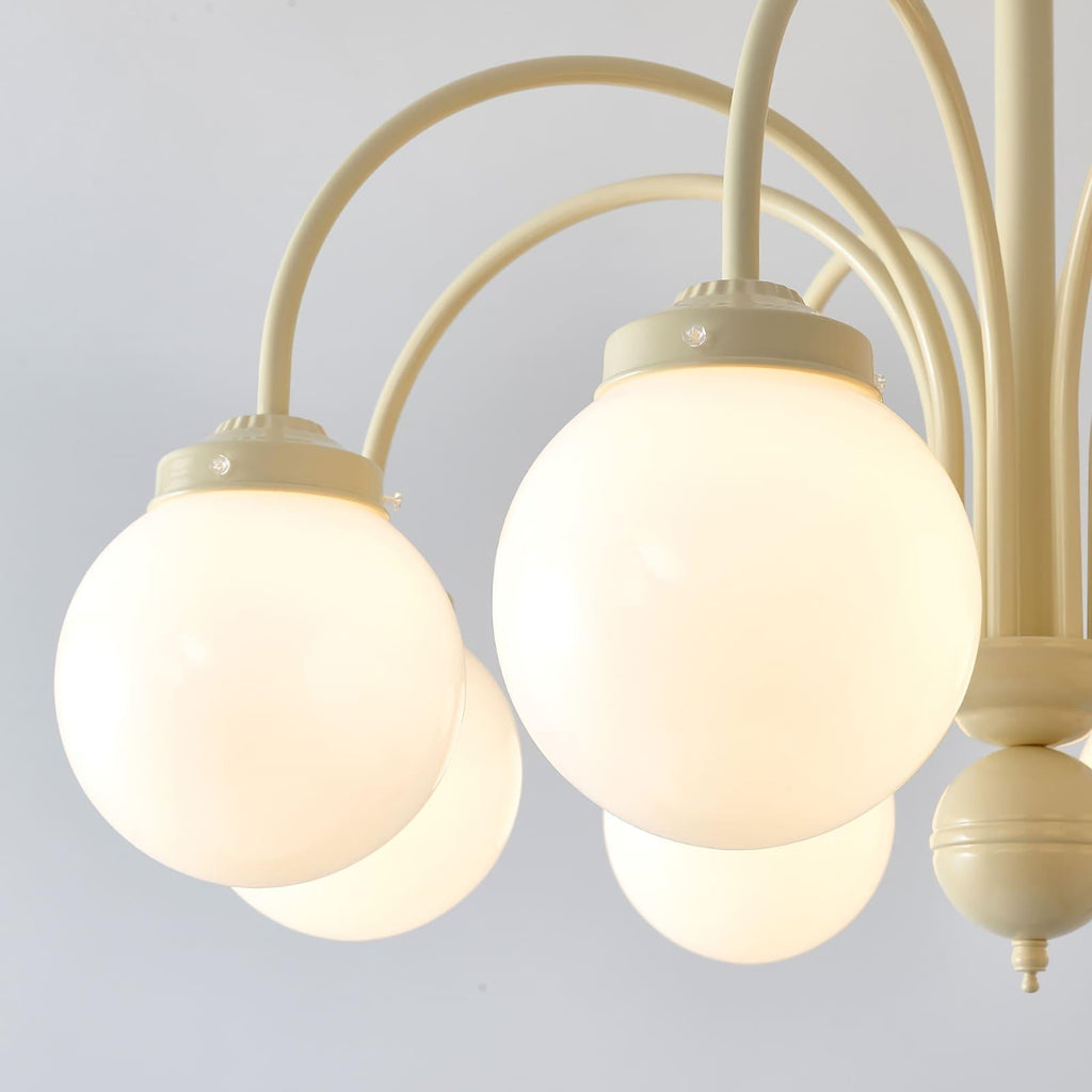 Glass Sphere Cream Chandelier