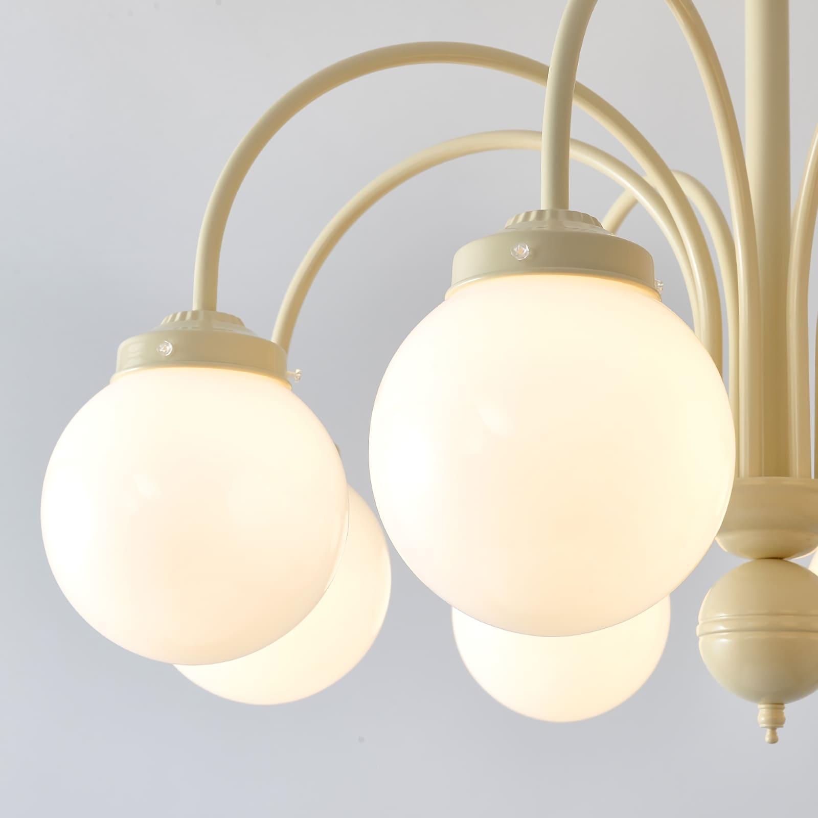 Glass Sphere Cream Chandelier