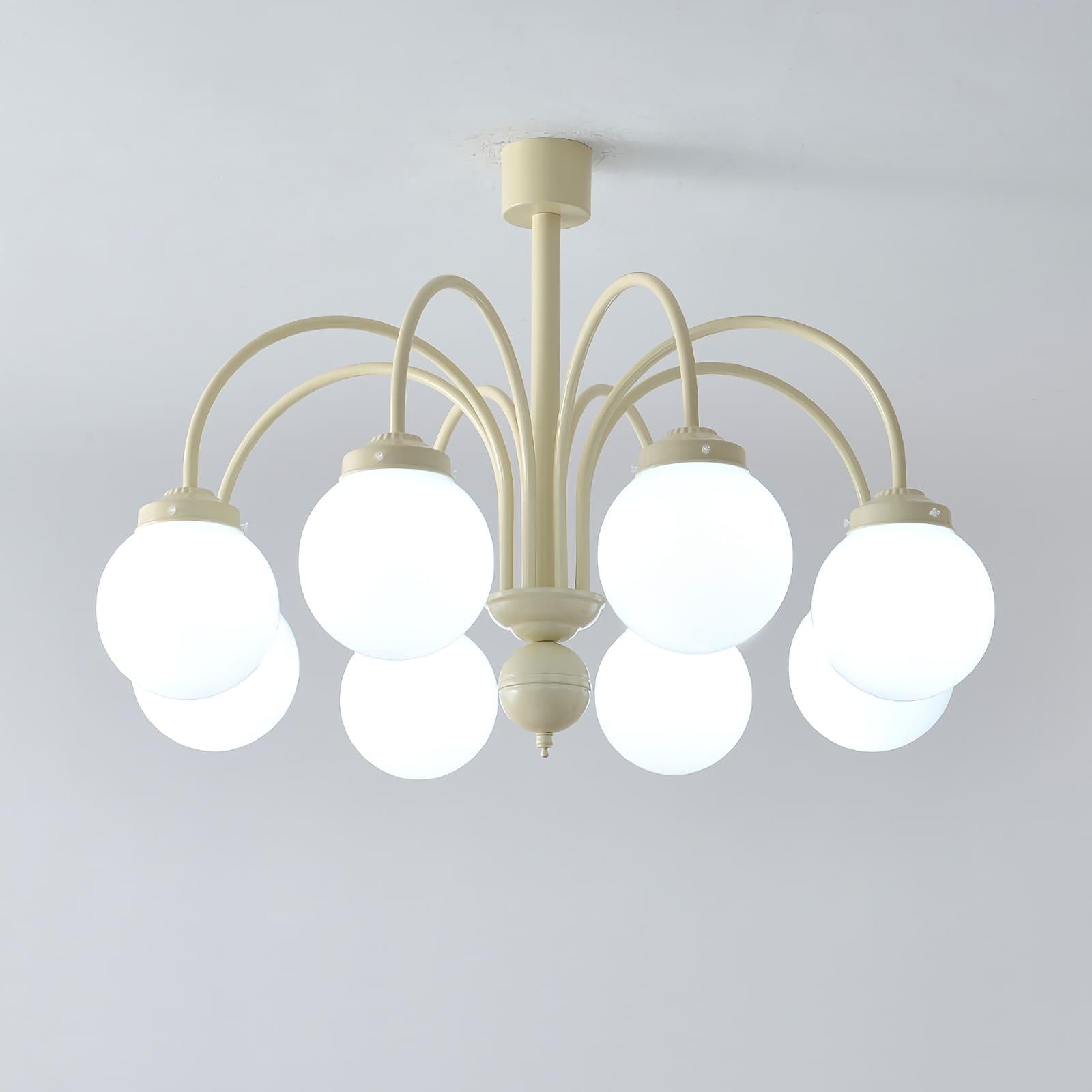 Glass Sphere Cream Chandelier