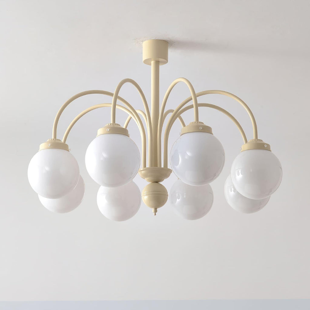 Glass Sphere Cream Chandelier