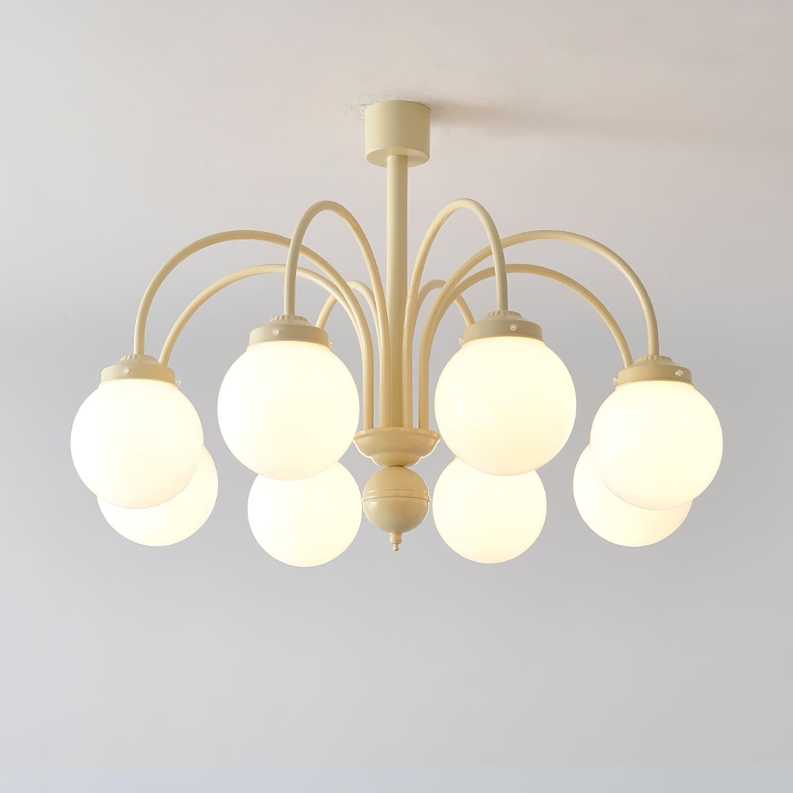 Glass Sphere Cream Chandelier