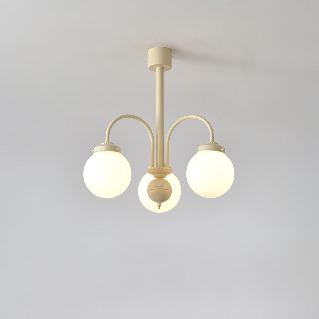 Glass Sphere Cream Chandelier