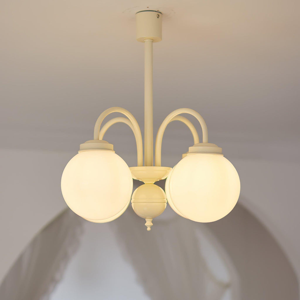 Glass Sphere Cream Chandelier