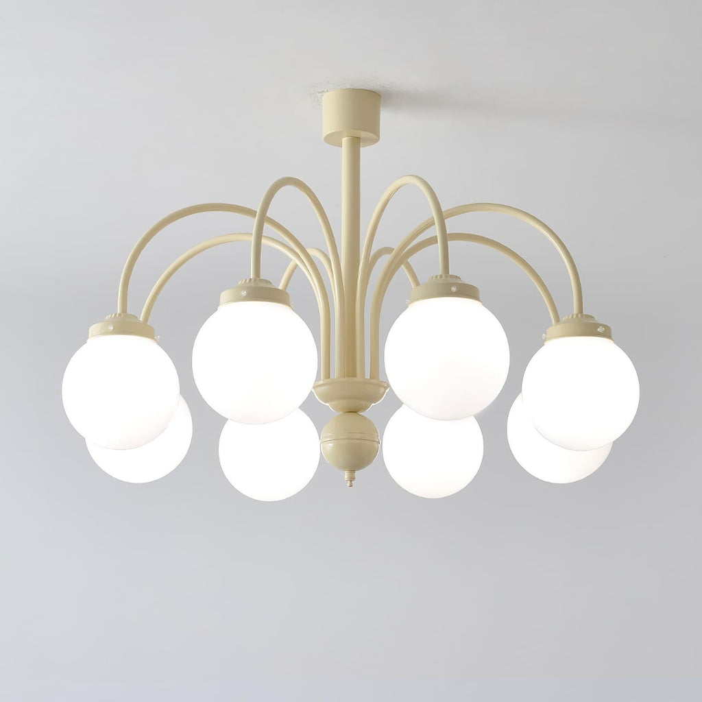 Glass Sphere Cream Chandelier