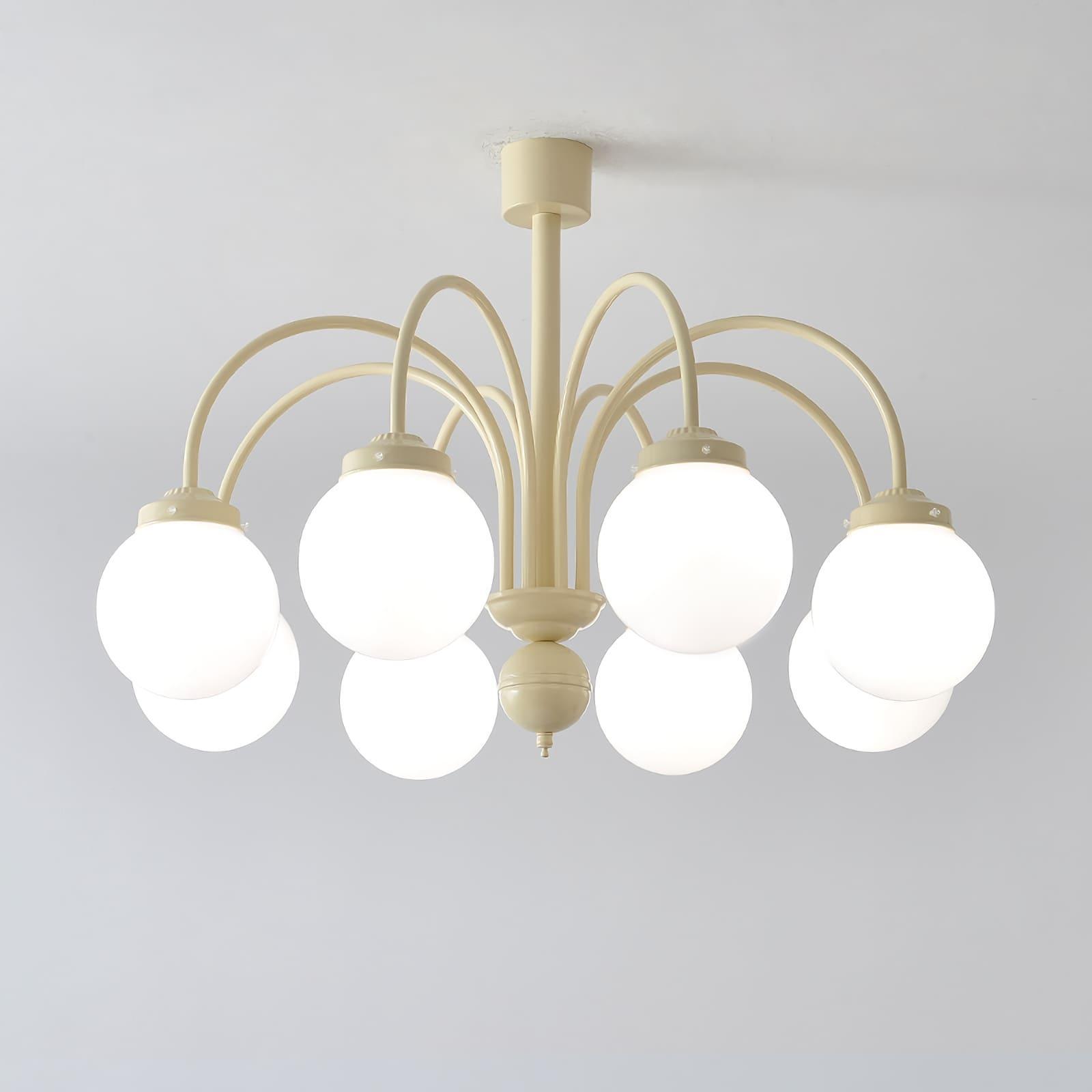 Glass Sphere Cream Chandelier