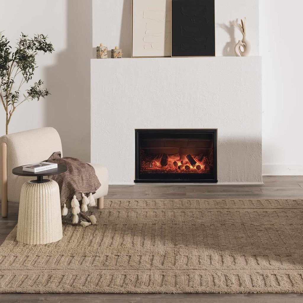 Washable Handmade Wool Rug - Brown - Clearance