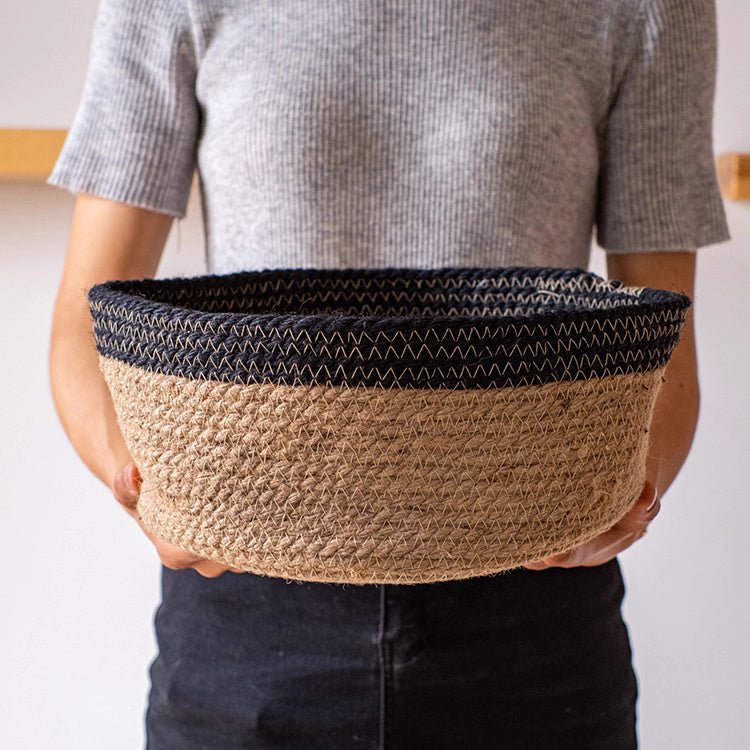 Cotton Blend Woven Storage Basket