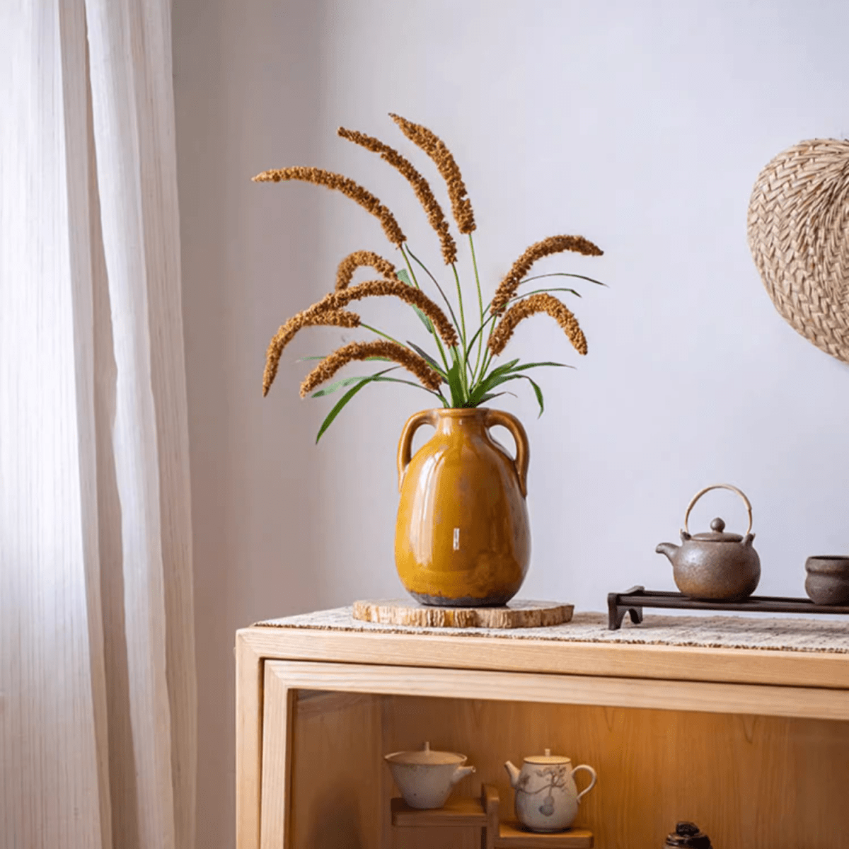 Three-Headed Dogtail Grass Stem 39" Tall