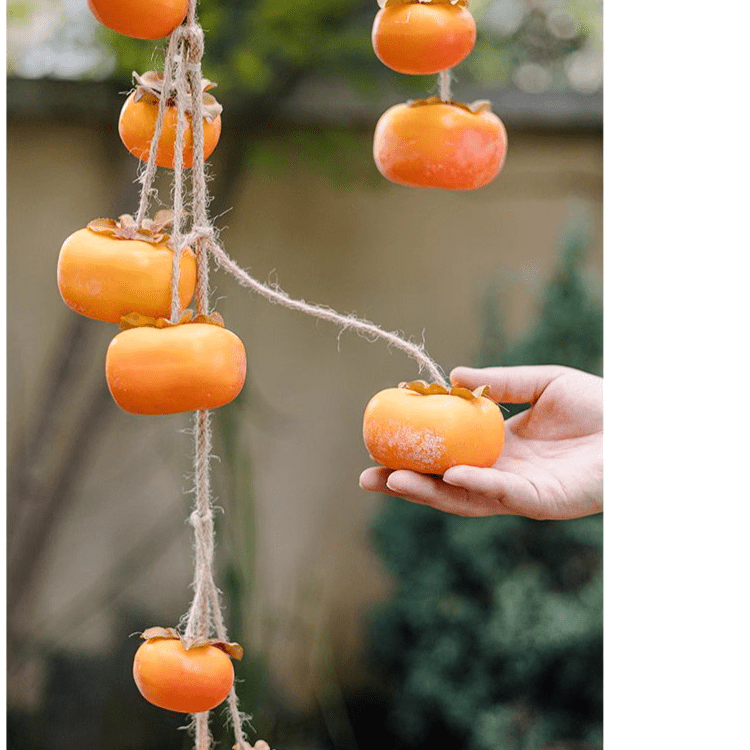 Artificial Persimmon Fruit String Decor 33.8" Long