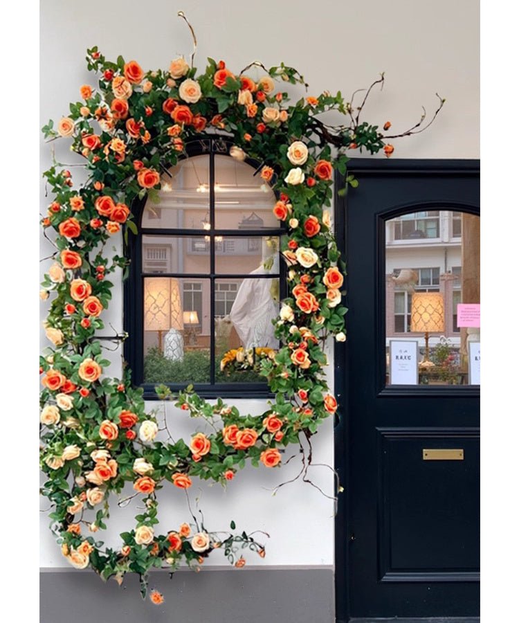 Orange Rose Vine Wall Décor Roses for Trellis and Backdrop