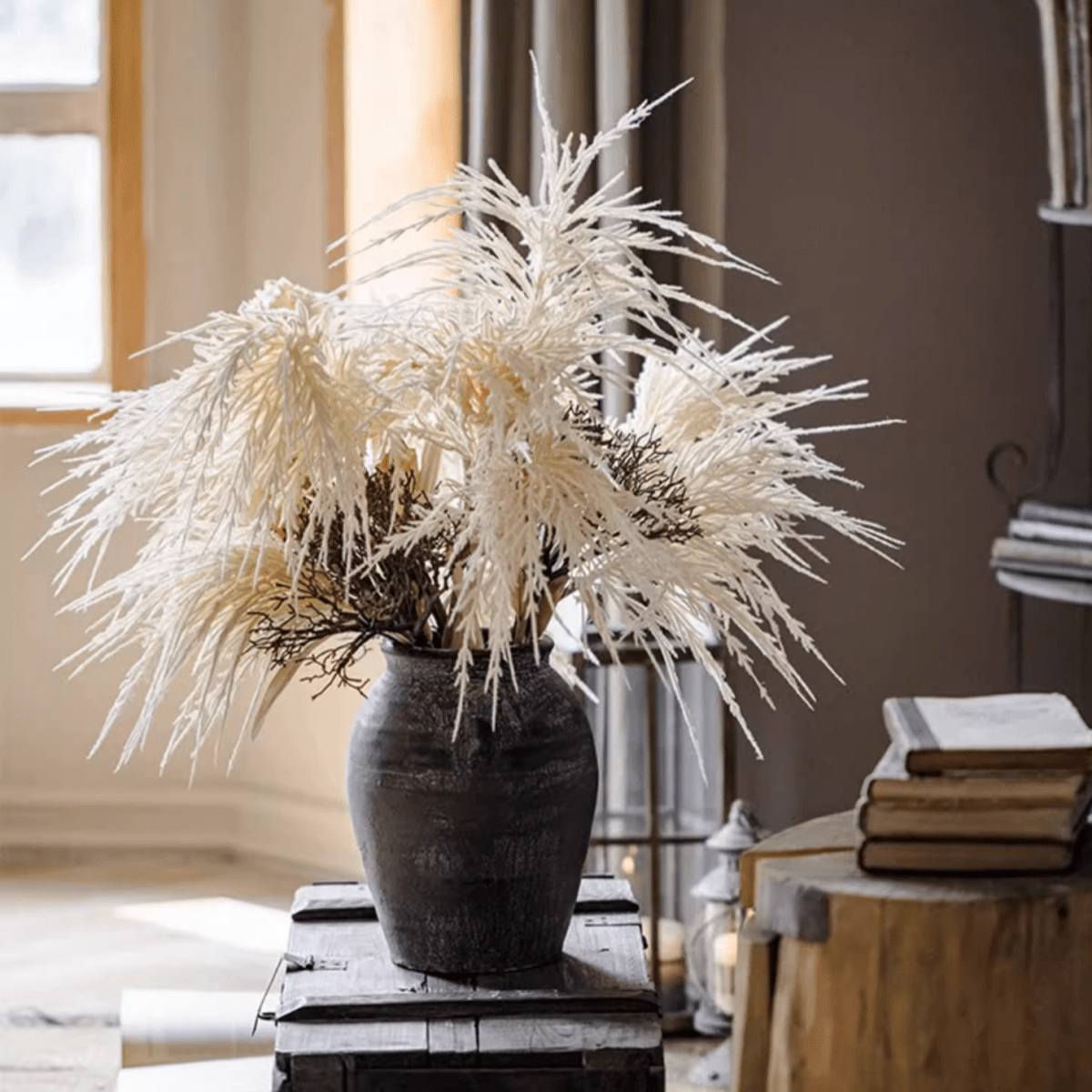 Artificial Elegant Reed Grass Stem 39" Tall