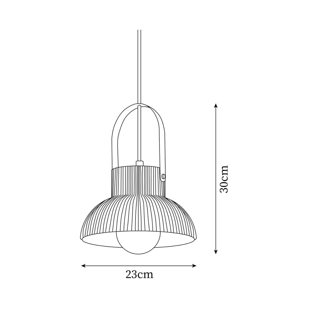 Ribbed Ceramic Pendant Lamp