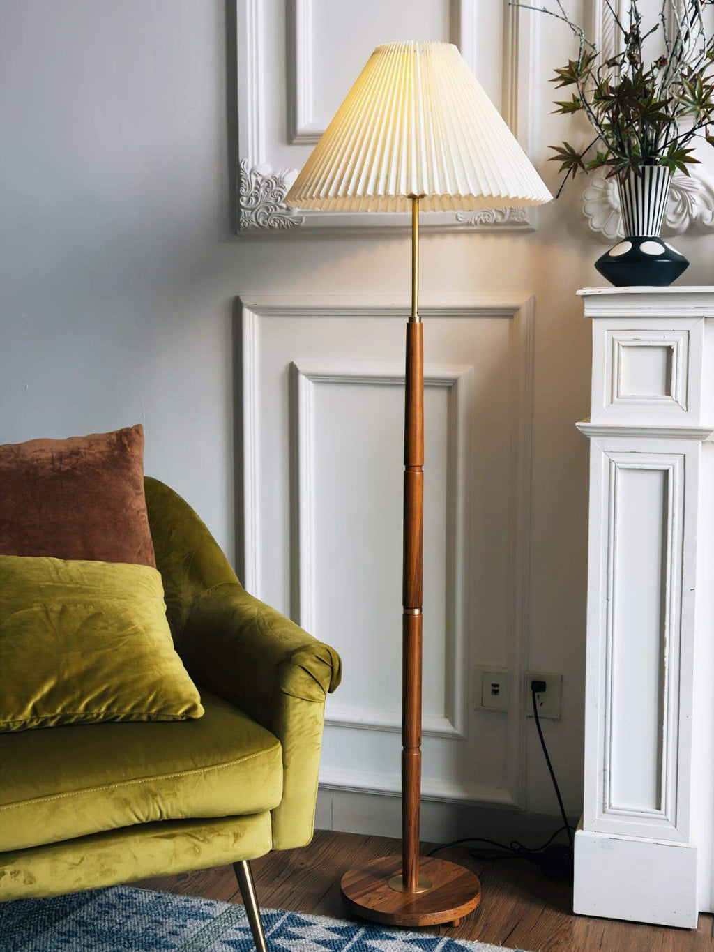Mid Century Pleated Floor Lamp
