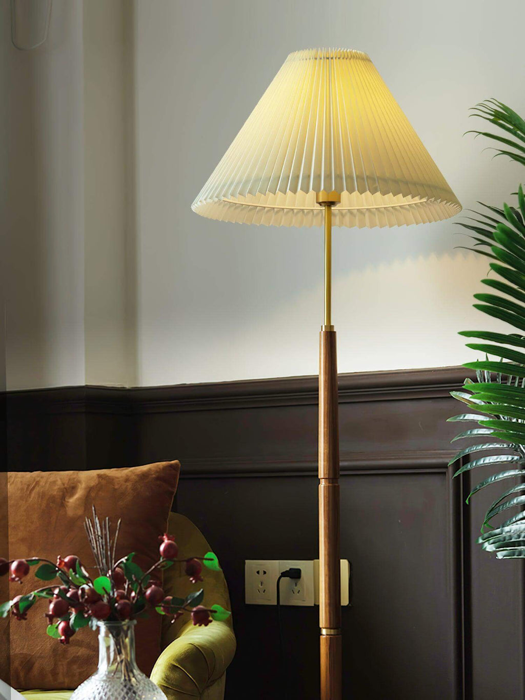 Mid Century Pleated Floor Lamp