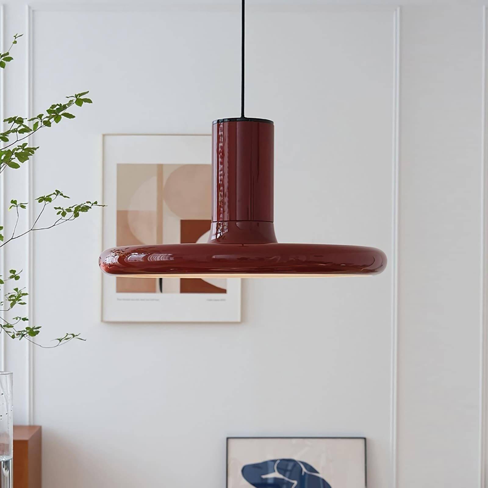 Red Frisbee Pendant Lamp