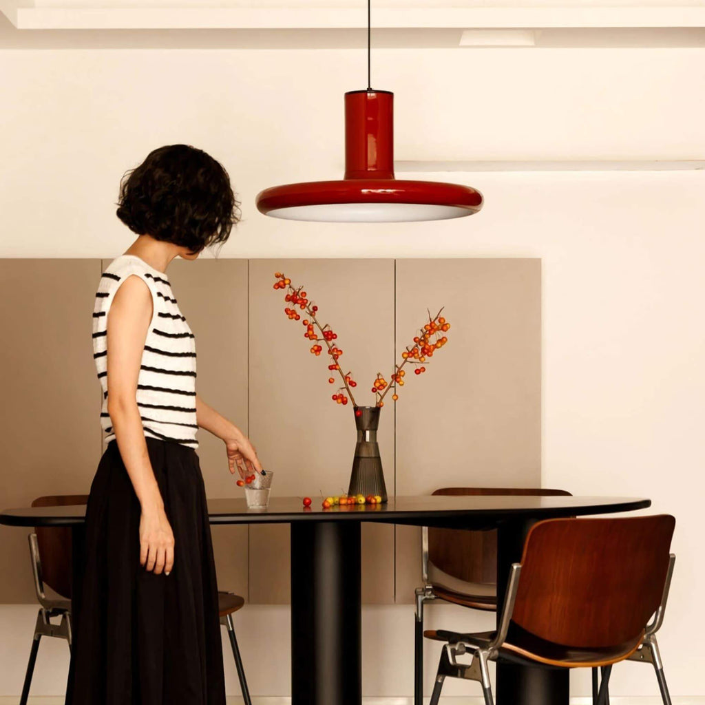 Red Frisbee Pendant Lamp